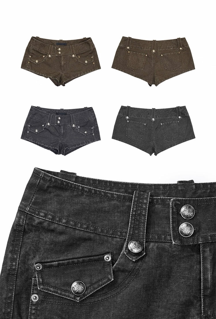 Retro Denim Mini Shorts