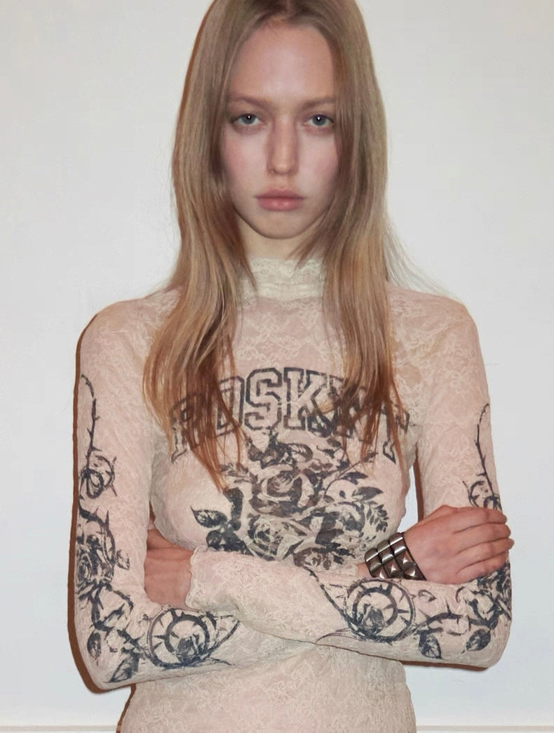 ROSKNT Lace Long-Sleeve