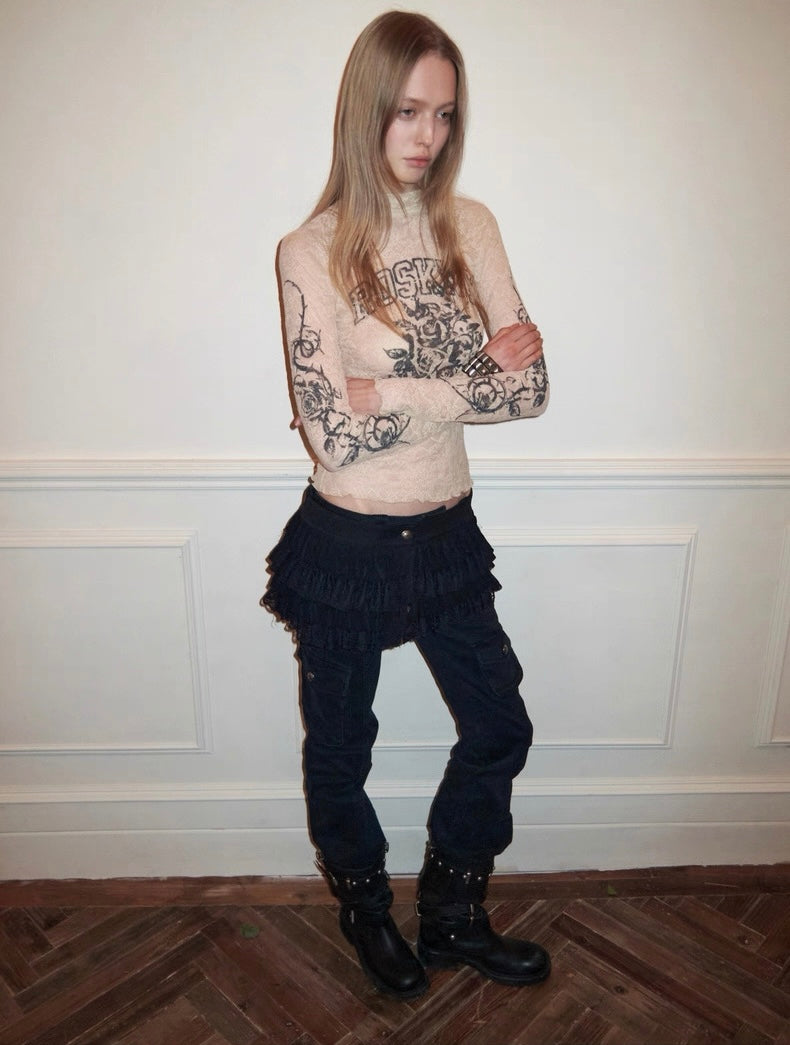 ROSKNT Lace Long-Sleeve