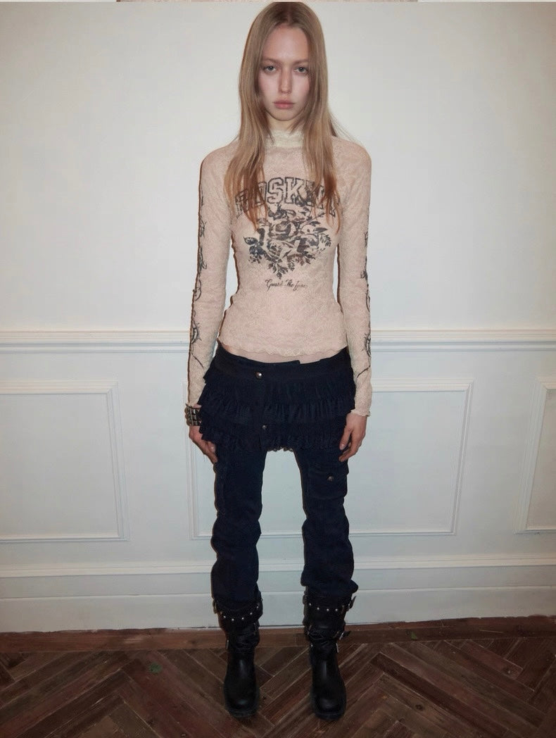 ROSKNT Lace Long-Sleeve