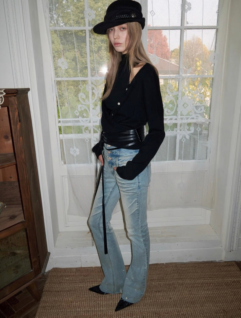 Two-Piece Turtleneck Cardigan