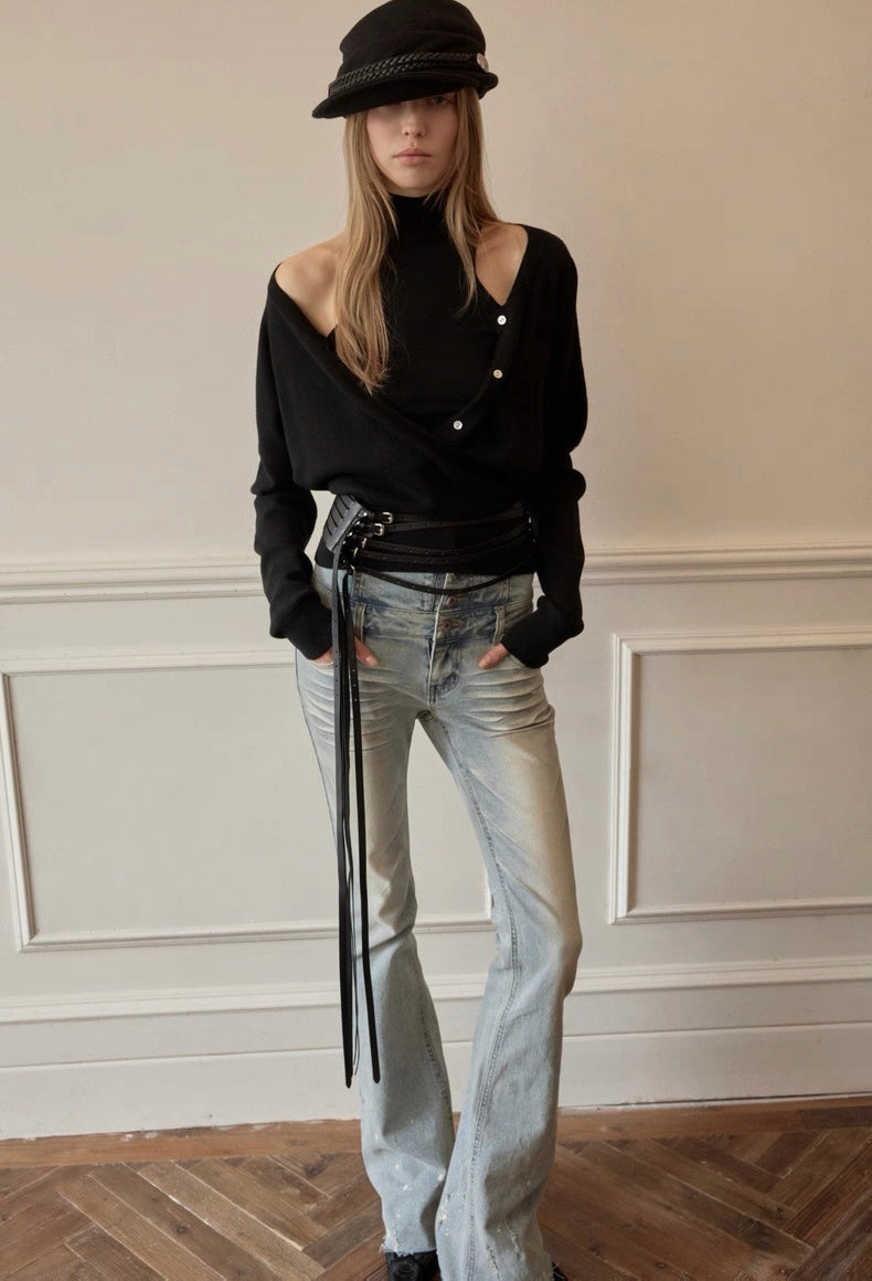 Two-Piece Turtleneck Cardigan