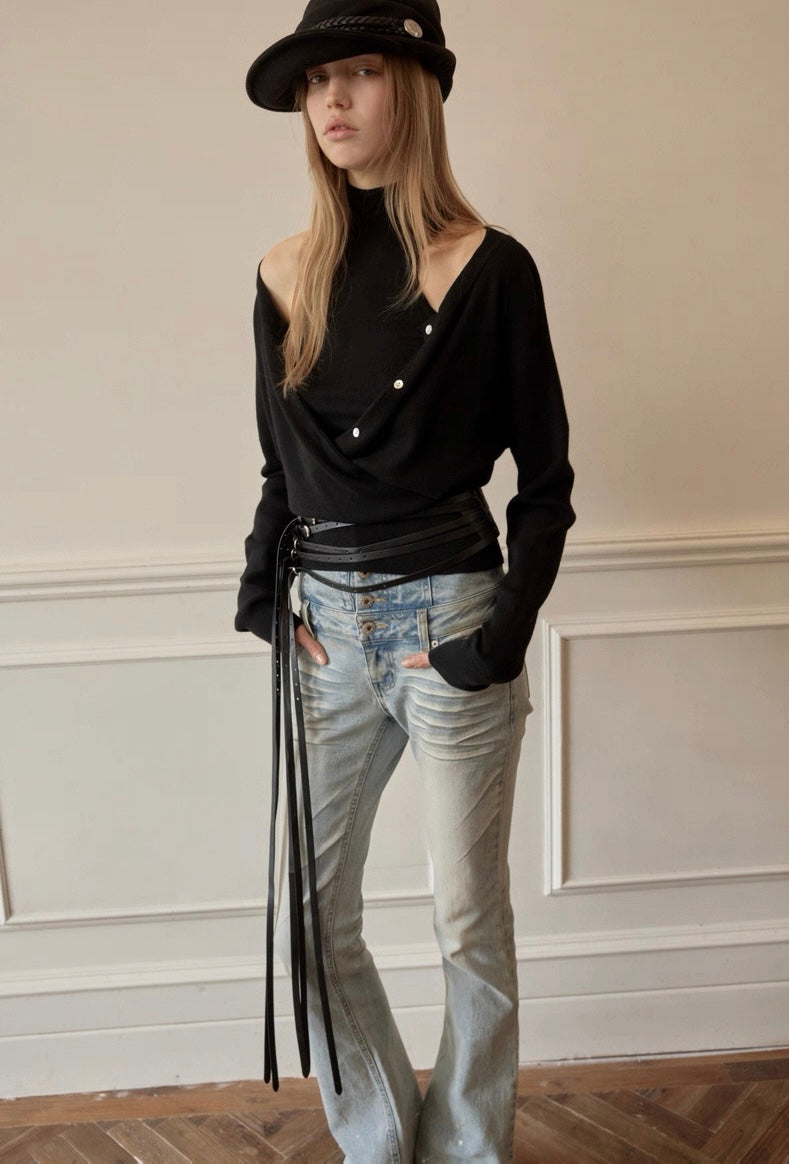 Two-Piece Turtleneck Cardigan