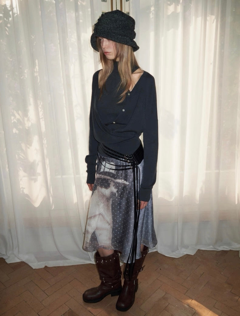 Two-Piece Turtleneck Cardigan