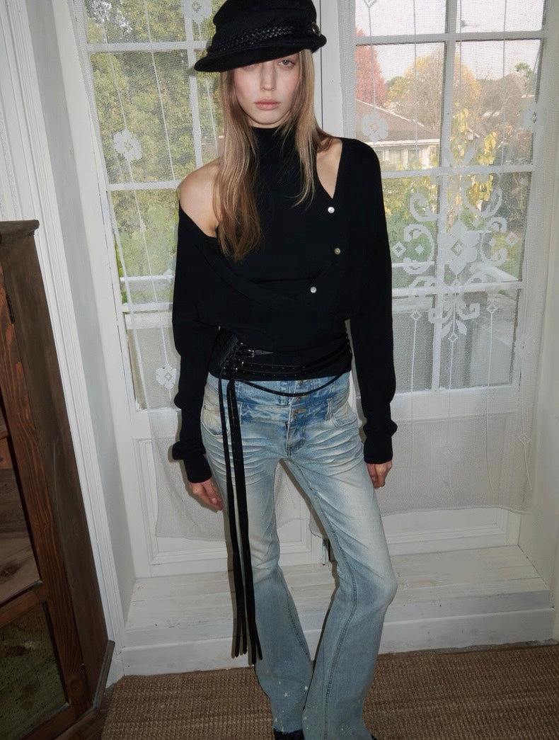 Two-Piece Turtleneck Cardigan