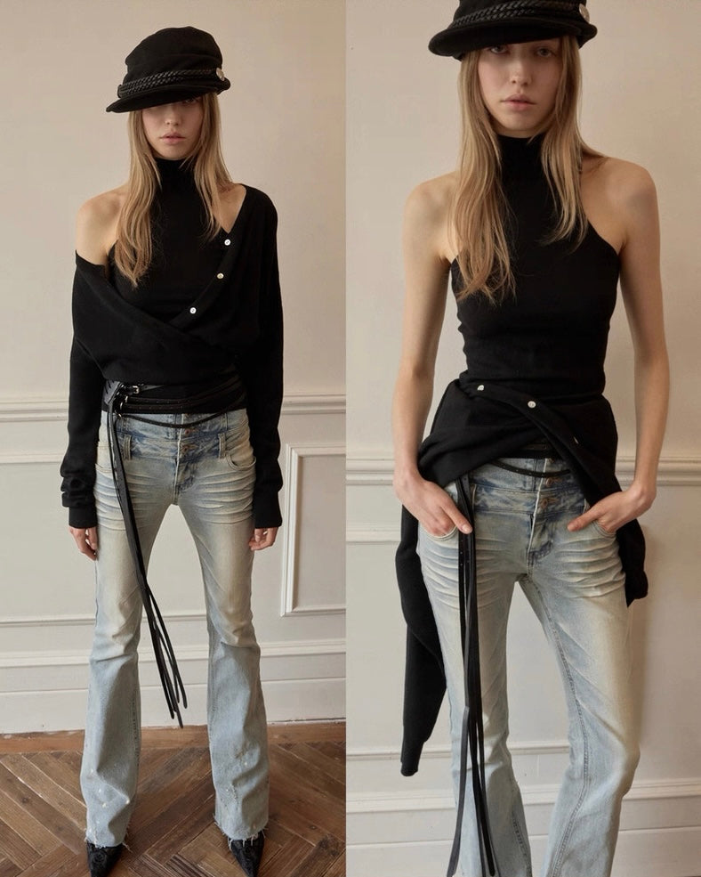 Two-Piece Turtleneck Cardigan