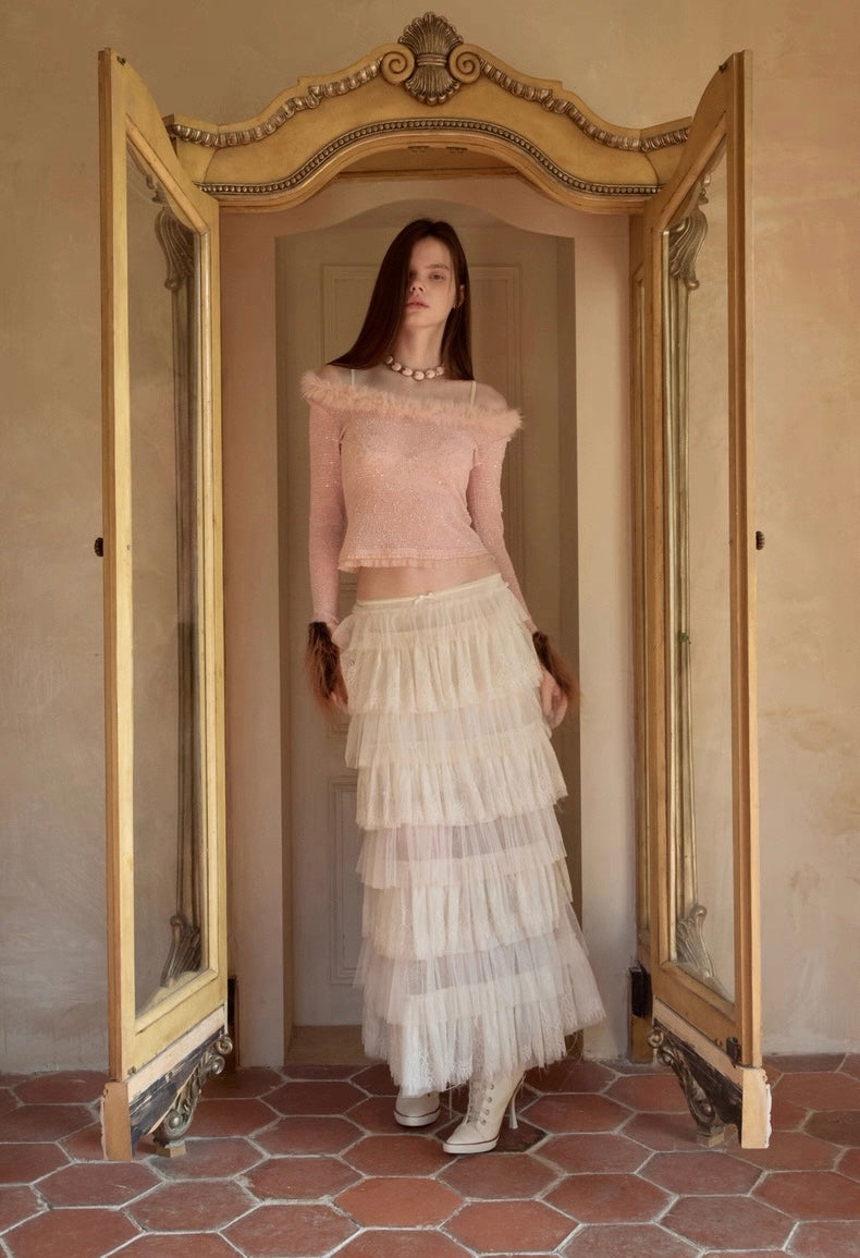 Pure Desire Off-Shoulder Sequined Top