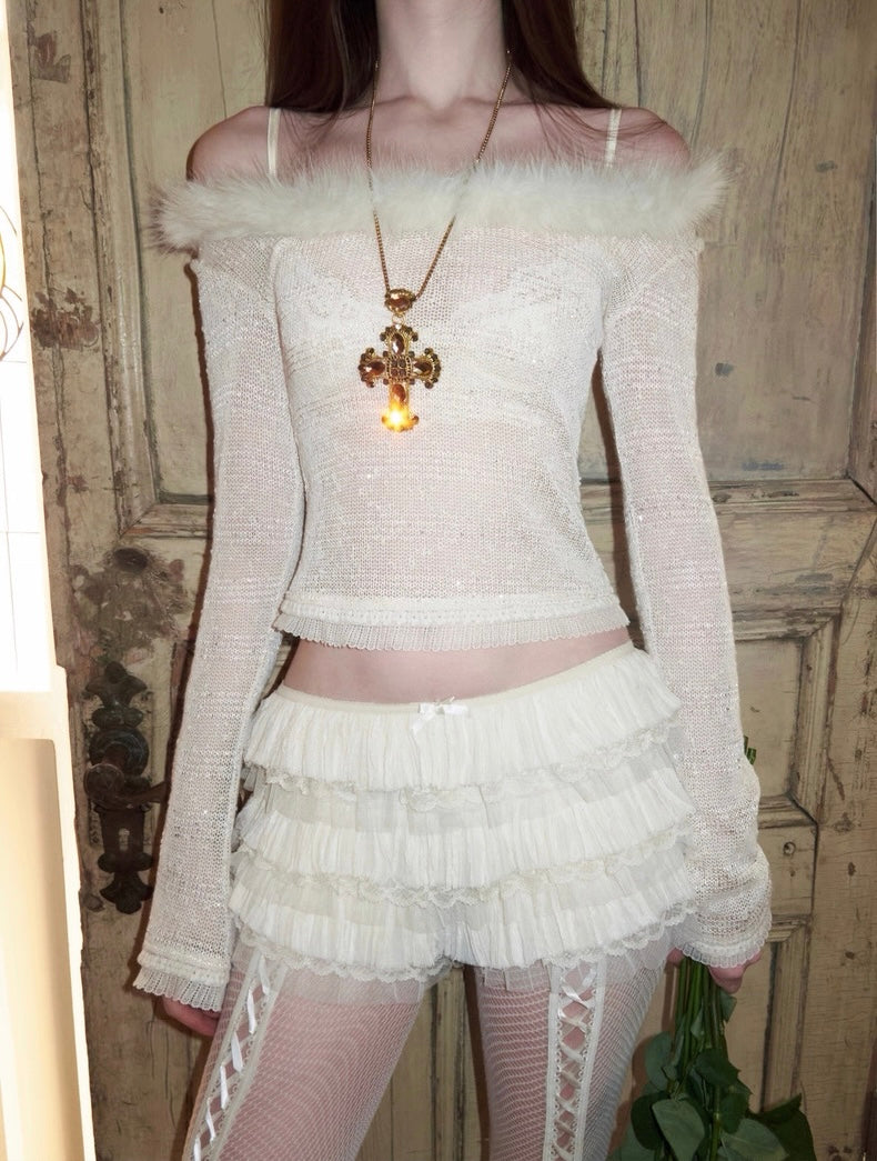 Pure Desire Off-Shoulder Sequined Top