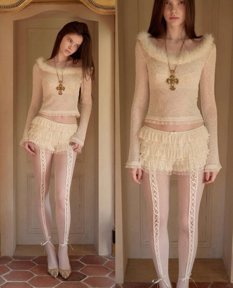 Pure Desire Off-Shoulder Sequined Top