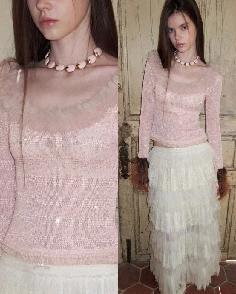 Pure Desire Off-Shoulder Sequined Top