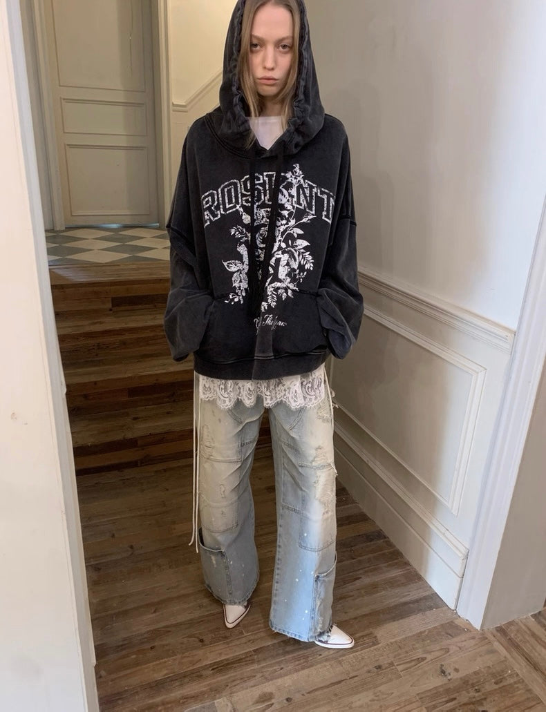 Washed Out Split Oversize Jeans