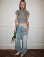 Washed Out Split Oversize Jeans