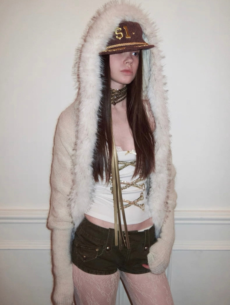 Mohair Shawl Pocket Cardigan