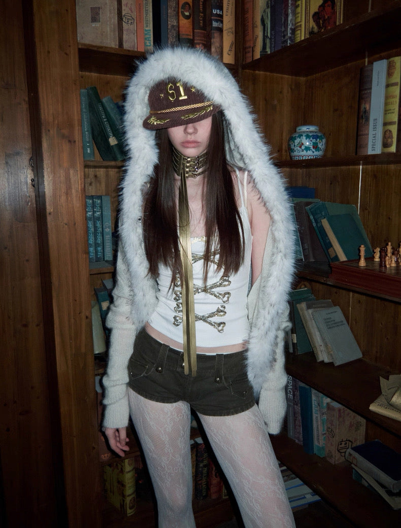 Mohair Shawl Pocket Cardigan
