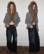 Mohair Shawl Pocket Cardigan