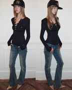 Buttoned Retro Pocket Shirt