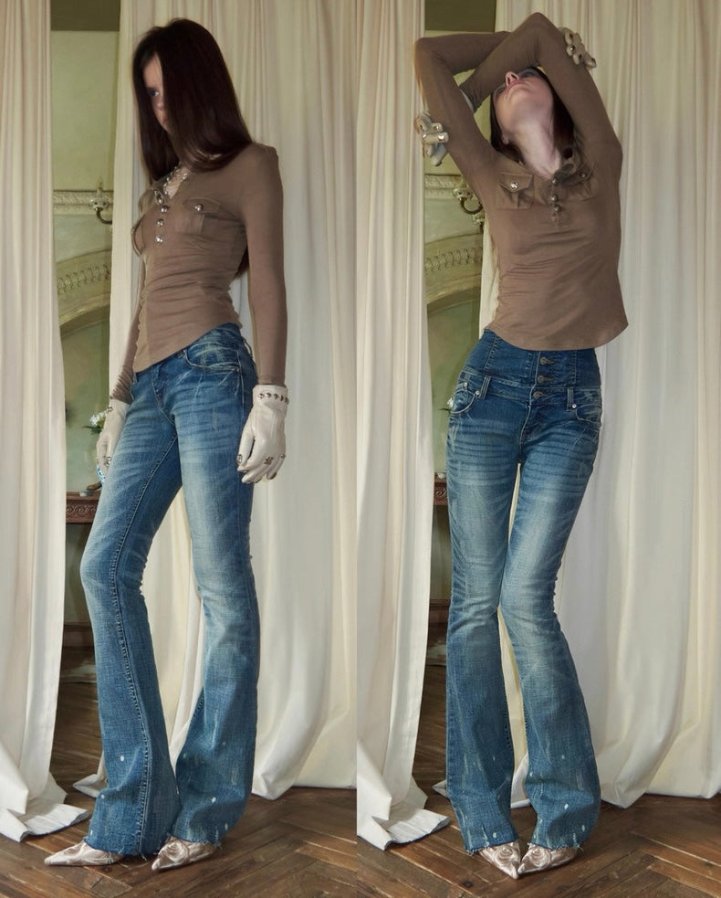 Buttoned Retro Pocket Shirt