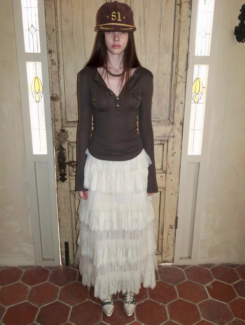 Buttoned Retro Pocket Shirt