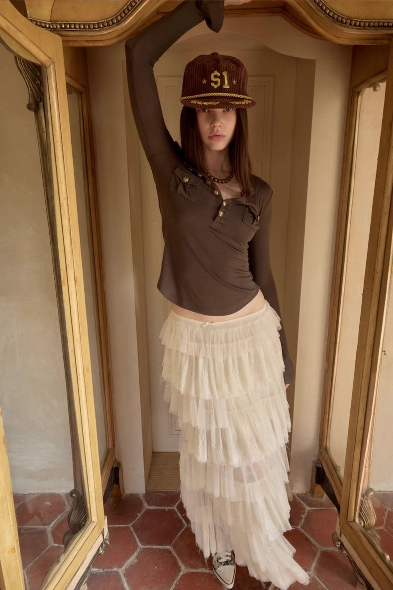 Buttoned Retro Pocket Shirt