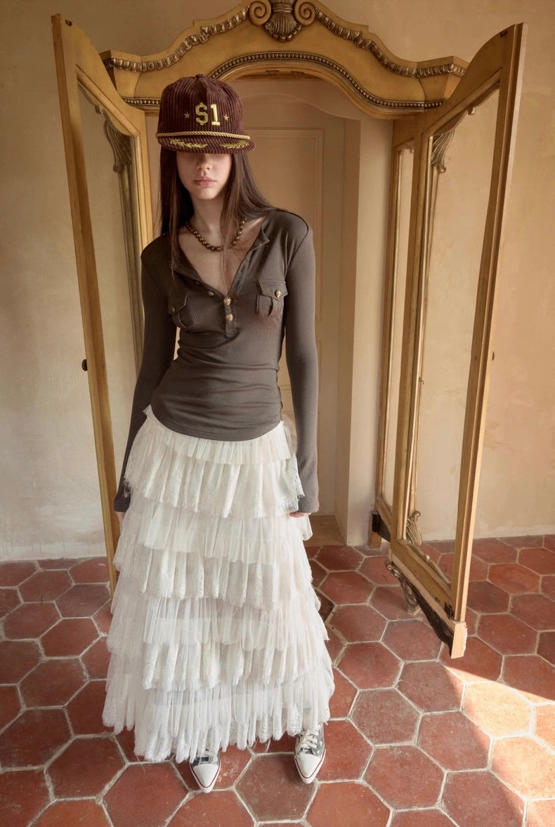 Buttoned Retro Pocket Shirt