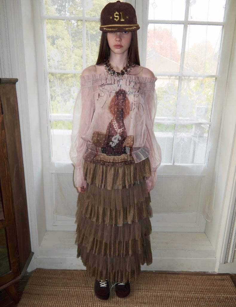 Unique Print Dog Blouse