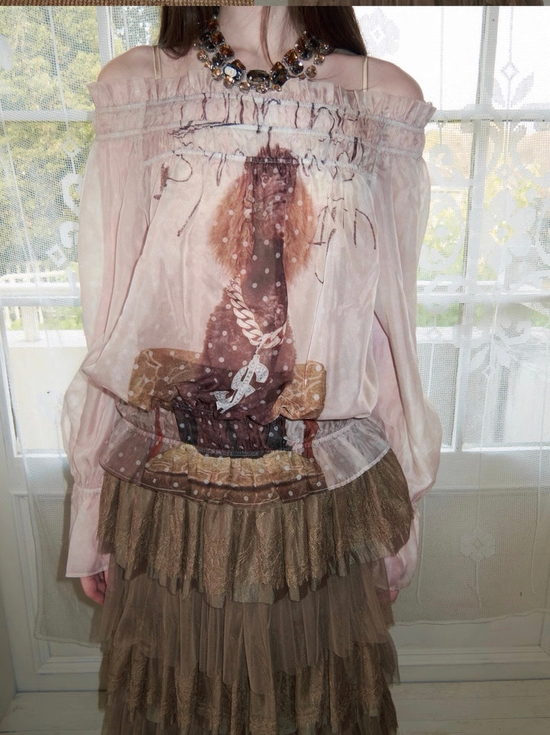 Unique Print Dog Blouse
