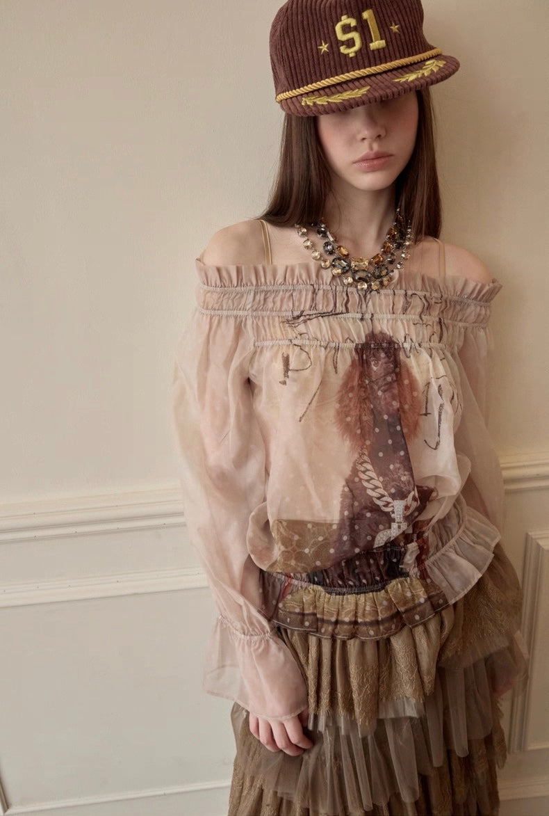 Unique Print Dog Blouse